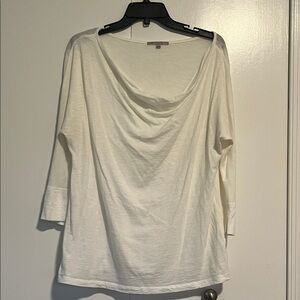 GAP Women's Cream Drape Neck Top 3/4 sleeves